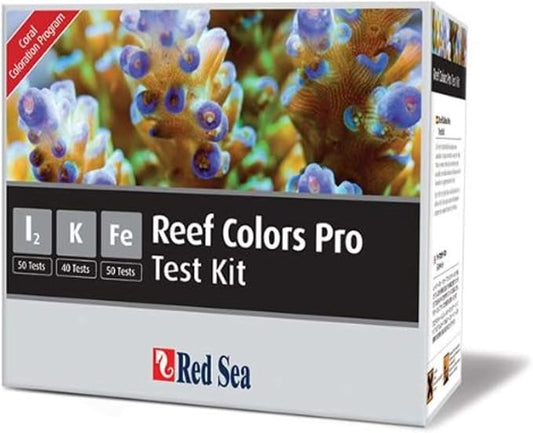 Red Sea Fish Pharm ARE21515 Saltwater Reef Color Pro Multi Test Kit for Aquarium, Red Sea Coral Colors Pro Test Kit I2 50 tests, K 40 tests , Fe 50 tests