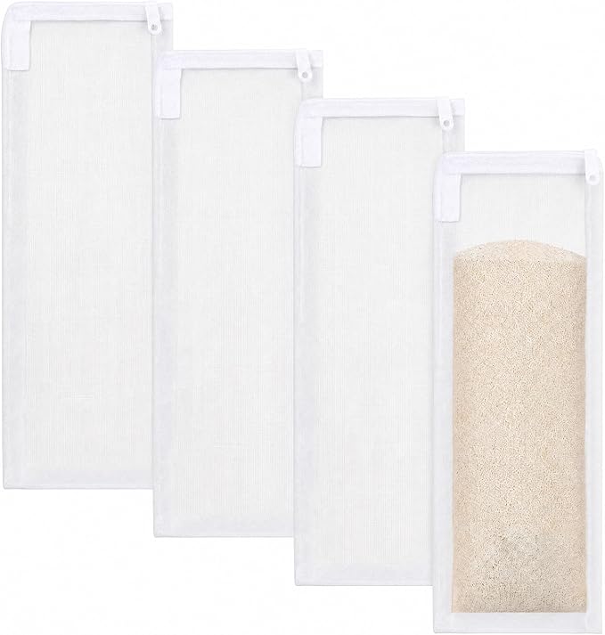 Geiserailie 4 Pcs Aquarium Filter Media Bags 150 Micrometer Fine Filter Bags Mesh Reusable with Zipper for Activated Carbon Resins (3.1 x 7.9 Inch)
