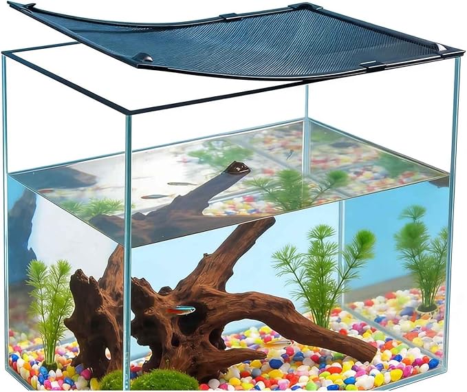 Magnetic Fish Tank Cover Net, Aquarium Lid Mesh Top Hood Cut to Any Size Ventilation Transparency Anti-Jumping Aquarium Cover