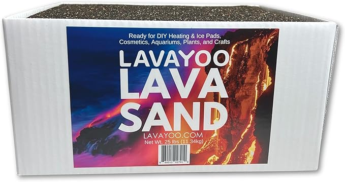 Real Lava Sand - Screened, Washed, Dried and Sanitized - Great for Heating Pads, Cooling Pads, Crafts, and Aquariums (25 lb Bag)