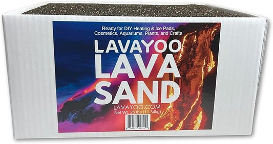 Real Lava Sand - Screened, Washed, Dried and Sanitized - Great for Heating Pads, Cooling Pads, Crafts, and Aquariums (25 lb Bag)