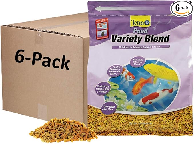 Tetra Pond Variety Blend, Pond Fish Food, for Goldfish and Koi, 1.32 Pounds, Pack of 6