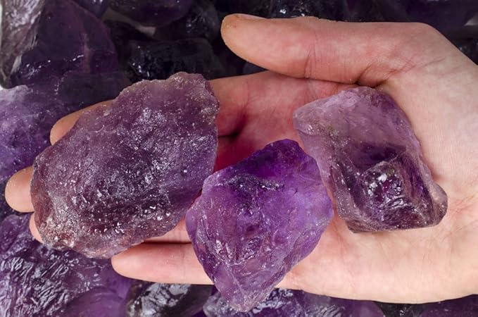 Fantasia Materials: 5 lbs Amethyst Large Chunk Rough Stones from Brazil - Grade 1