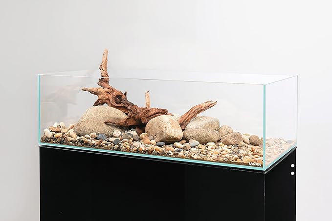 LANDEN 60S 7.9 Gal Shallow Aquarium Tank, Shallow Fish Tank, Rimless Low Iron Tank W23.6×D11.8×H7.1 in(60x30x18cm); 5mm Thickness Aquascape Fish Tank, Black Leveling Mat Included