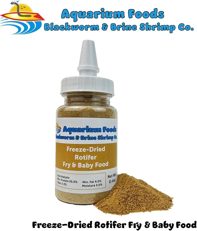Rotifers Powder-Micro Bits Fry & Baby Food, for Freshwater & Marine Fish, Corals, Anemones, All Tiny Nano Fish, Fry & Babies, 0.9oz Sm Squeeze Bottle