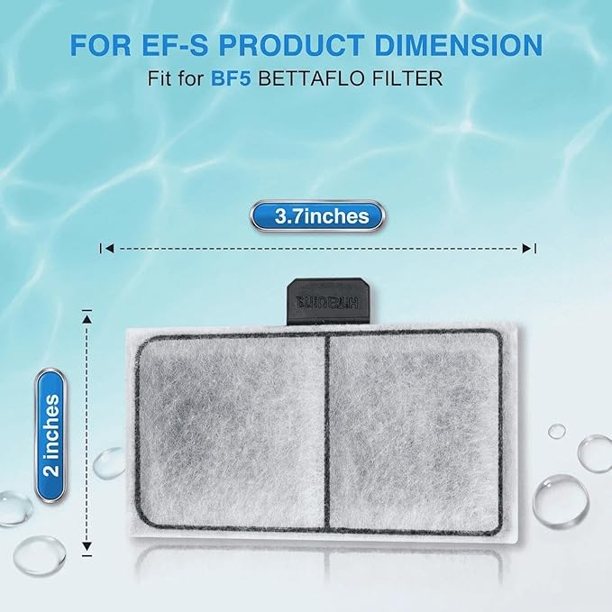 6 Pack Filter Cartridges for Top Fin EF-S and BF5 BETTAFLO, 3.7x2.1 Inch Replacement Aquarium Filter Media with Activated Carbon for Fish Tank Water Filtration