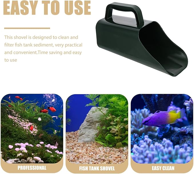 Beavorty Fish Tank Sand Shovel and Plastic Sand Scooper with Perforated Barrel for Aquarium Gravel Cleaning, Portable Fish Tank Accessory for Aquatic Plant Substrate Maintenance