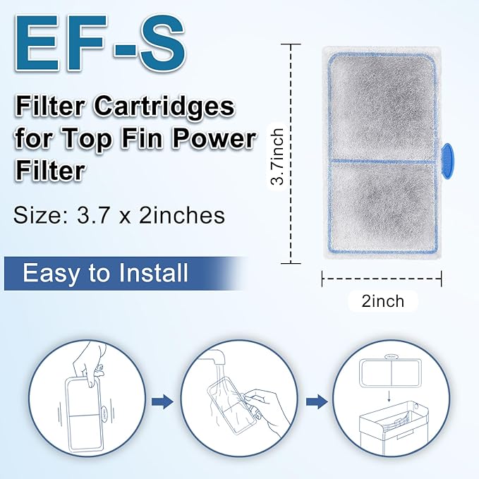 driamor 6 Pack Filter Cartridges Compatible with EF-S Element and BF5 BETTAFLO Filter, Thickened Fish Tank Replacement Filters Cartridge with Zeolite