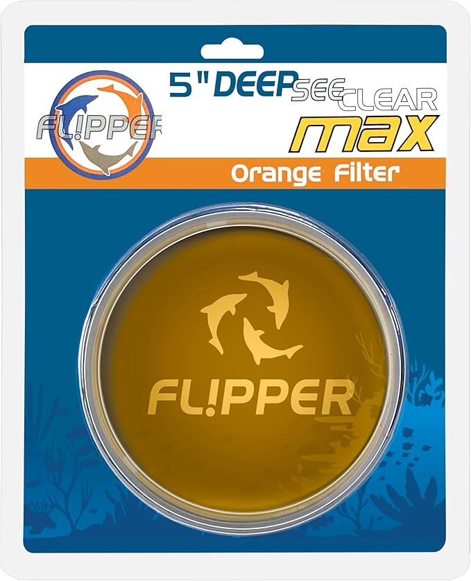 Flipper DeepSee Viewer Clear Orange Filter Attachment for Flipper DeepSee Viewer MAX 5" Magnetic Aquarium Glass Magnifier for Coral Color Correction, Reef Photography and Aquarium Videography