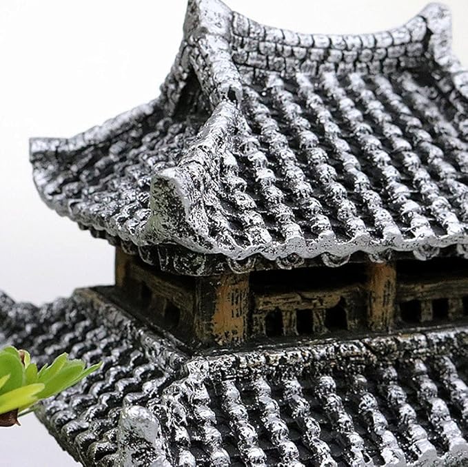 IBWell Classical Lifelike Chinese Landscape Resin Aquarium Castle Decorations Fish Tank Ornaments (Building)