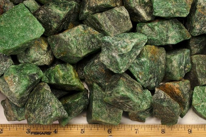 Fantasia Materials: 18 lbs Dark Green Aventurine Rough Stones from India