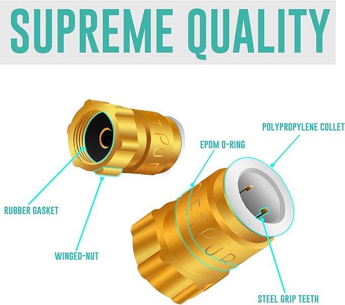 Ice Maker Fridge Quick Installation Kit with 25' Feet Tubing for Drinking Water Appliance Water Line, Solid Brass Stop Tee and Valve, 1/4" Fittings