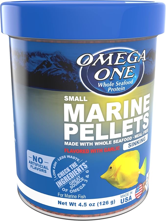 Omega One Garlic Marine Small Sinking Pellets, 4.5 oz.