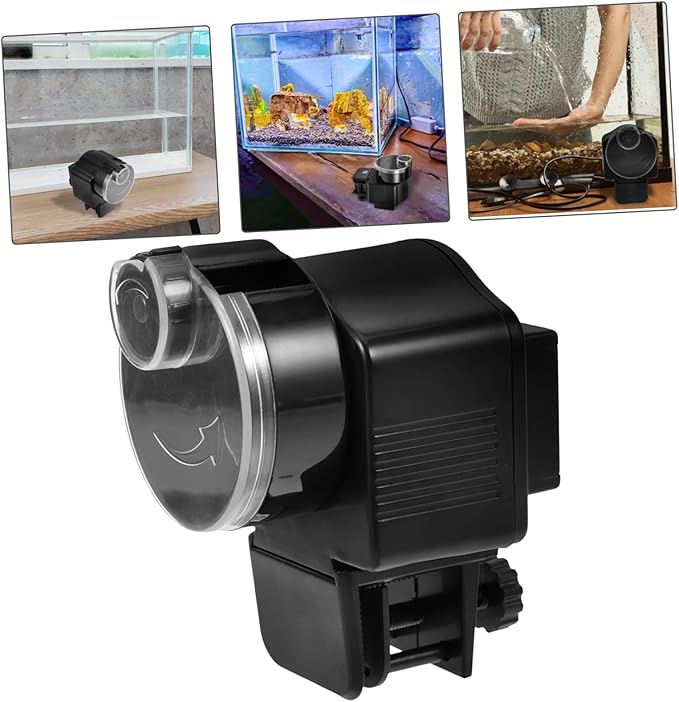 ULTECHNOVO Automatic Fish Feeder Aquarium Supplies Timer Dispenser for Small Tanks No Battery Needed Suitable for Vacation and Daily Feeding