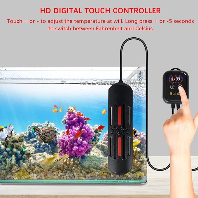 800W, 1200W Aquarium Heater, External Digital Temperature Controller, Double-Tube Heating, Fast and Energy-Saving. Suitable for Freshwater and Saltwater Aquariums. (1200W)
