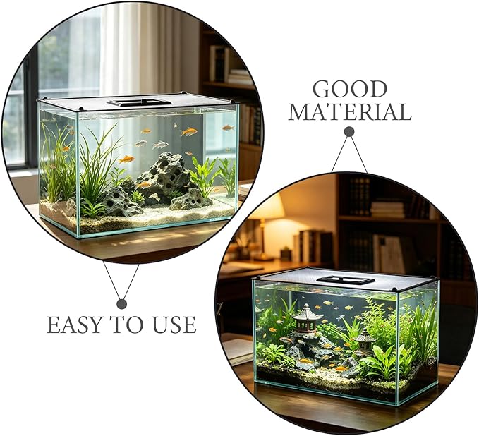 Magnetic Aquarium Cover Lid - Mesh Terrarium Lid Aquarium Hood - Mesh Screen Netting for Fish Screen Top Cover -Terrarium Netting 60x30cm/24 x12