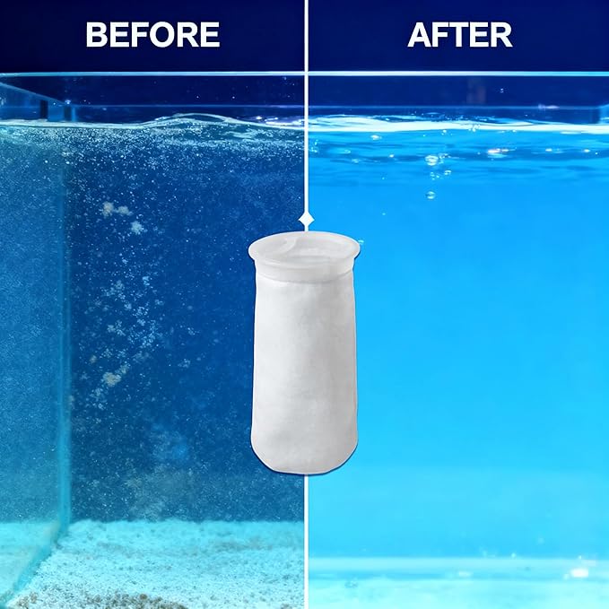 【12 Pack 4 Inch Ring Filter Socks 200 Micron】 10.24" Short Aquarium Felt Filter Bags, Aquarium Filter Sock for Saltwater Aquarium, 4 Inch Filter Sock Replacement for Eshopps & for Aqueon Fish Tanks