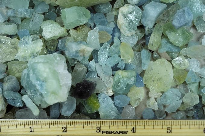 Fantasia Materials: 1 lb Aquamarine Rough Stones from Brazil