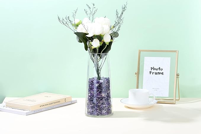 XIANNVXI Amethyst Aquarium Gravel Rocks 1.75lbs Crystal Chips Bulk Natural Tumbled Crushed Stone for Fish Tank Potted Vase Filler Planters Decorative