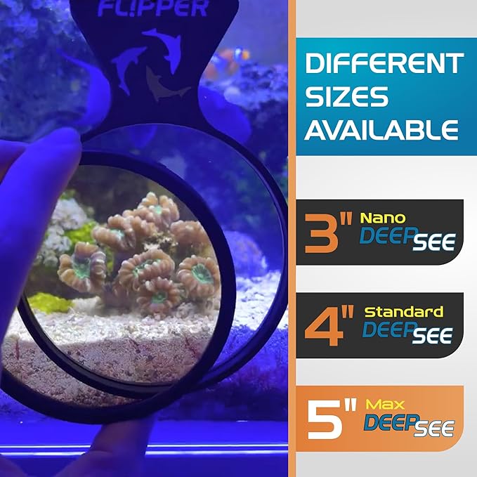 Flipper DeepSee Viewer Orange Magnifying Glass Lens Attachment for Flipper Deepsee MAX 5" Magnetic Aquarium Glass Magnifier - Ideal for Full Color Coral and Reef Pictures & Film Photography - Black