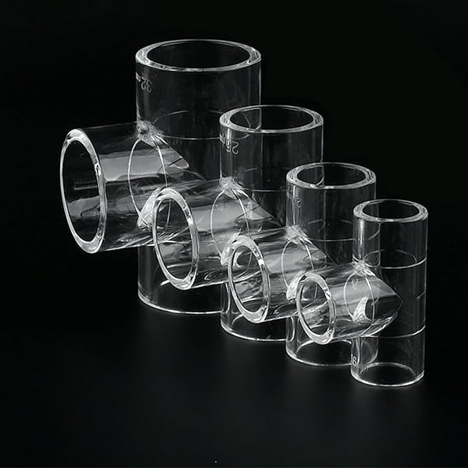 Generic 16 20 25 32 40 50mm Acrylic Pipe 90 Degree Elbow Transparent Plexiglass Fish Aquarium Water Tank Accessories Tank Tee Way Joints, Grey, 25mm