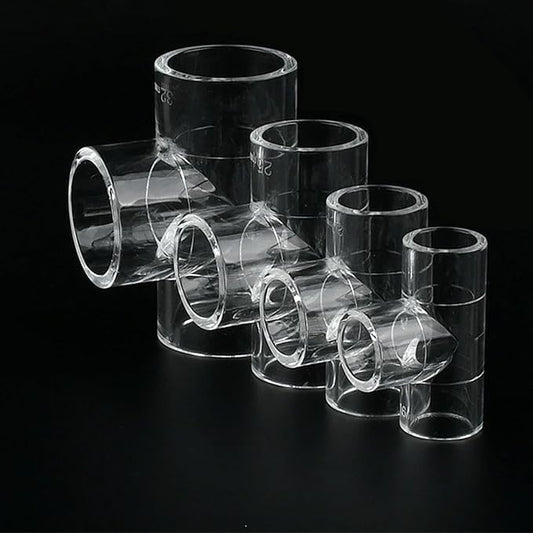 Generic 16 20 25 32 40 50mm Acrylic Pipe 90 Degree Elbow Transparent Plexiglass Fish Aquarium Water Tank Accessories Tank Tee Way Joints, Grey, 25mm