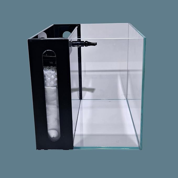 LIFEGARD Low Iron Ultra Clear 4 Gallon Crystal Aquarium with Built in Back Filter with High Polish Filter Sock – 45° Beveled Edge, Rimless Glass, Rectangular Style with Directional Jet Flow