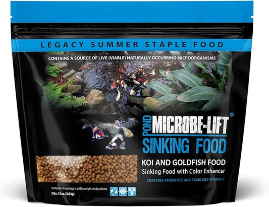MICROBE-LIFT MLLSPLG Sinking Fish Food Pellets for Ponds, Water Gardens, and Fountains, for Live Goldfish and Koi, 5.75 Pounds