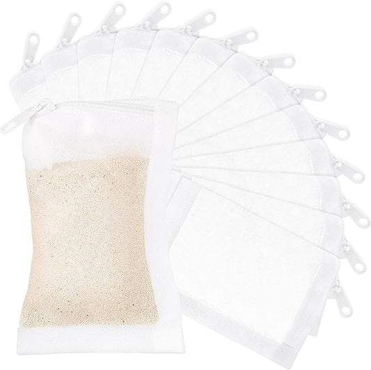 Geiserailie 15 Pcs Aquarium Filter Media Bags 150 Micrometer Fine Filter Bags Mesh Reusable with Zipper for Activated Carbon Resins (2.4 x 4 Inch)