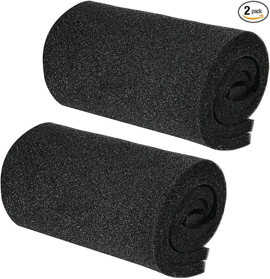 AQUANEAT 2 Pack Aquarium Bio Sponge Filter Media Pad Cut-to-Size Open Cell Foam Sheet for Fish Tank Sump (28" x 11" x 0.5")