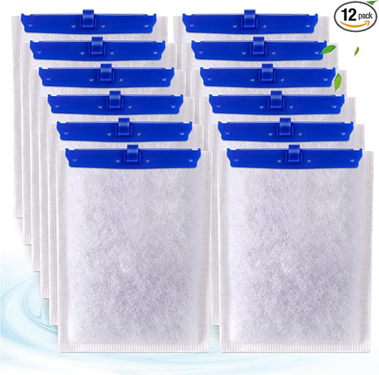 xbbwmrs 12-Pack Large Replacement Filter Cartridges Compatible with Tetra Whisper Bio-Bag Filters Large Aquarium Filter Cartridges for Whisper 20i/40i /IQ20/30/45/60 PF20/30/40/60 Power Filters