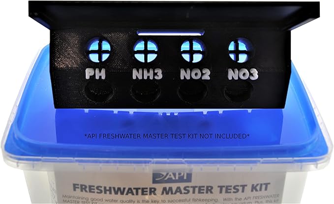 Aquameta Aquarium Test Tube Holder with Rack - for API Freshwater Master Test Kit - 4 Slots Test Tube Rack – Black