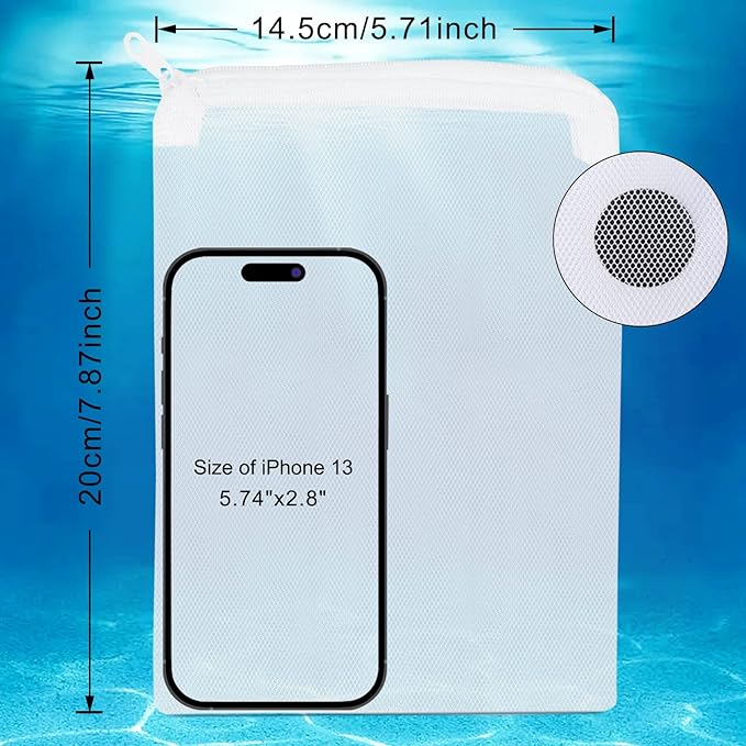 Segarty Aquarium Media Bags, 10PCS 7.7x5.9in Nylon Mesh Aquarium Filter, Media Bags with Plastic Zipper, Fish Tank Net Bags for Pellet Carbon, Bio Balls, Ceramic Rings, Ammonia Remover, White