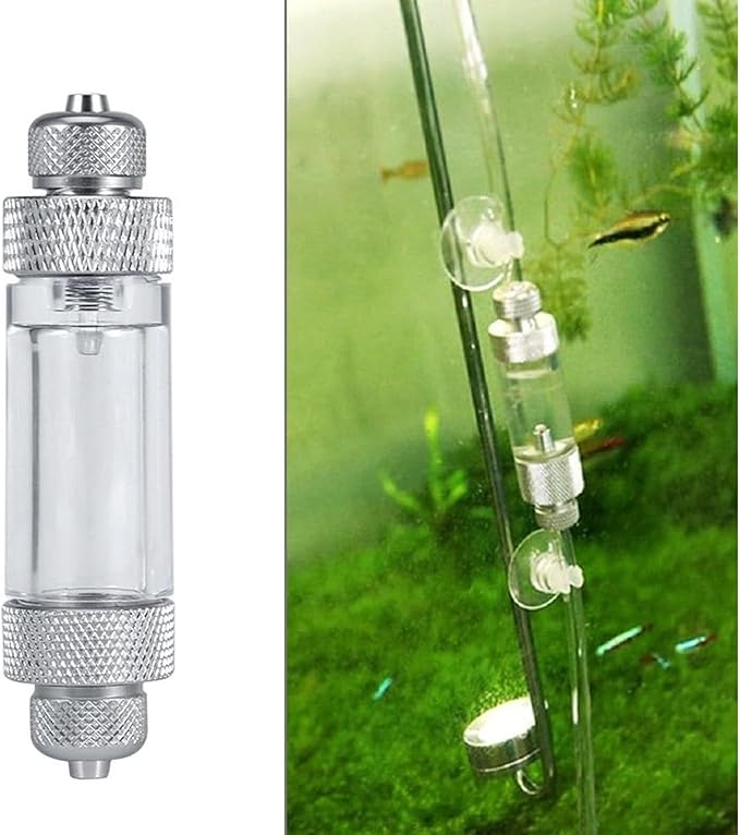 Zerodis CO2 Bubble Counter, 2 Types Single/Double Head Carbon Dioxide Bubble Counter Aquarium Diffuser Regulator Fish Supplies (Single Head)