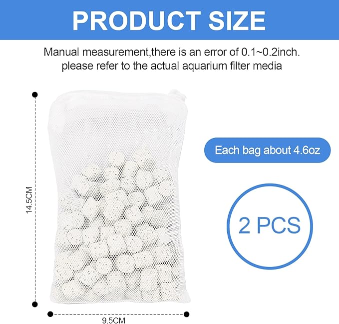 2 Pack of Bio-max Aquarium Filter Media Replacement for Fluval U Underwater Filter, 3.88Oz/110g Bio Ceramic Rings Filter Media for U2/U3/U4 Filters