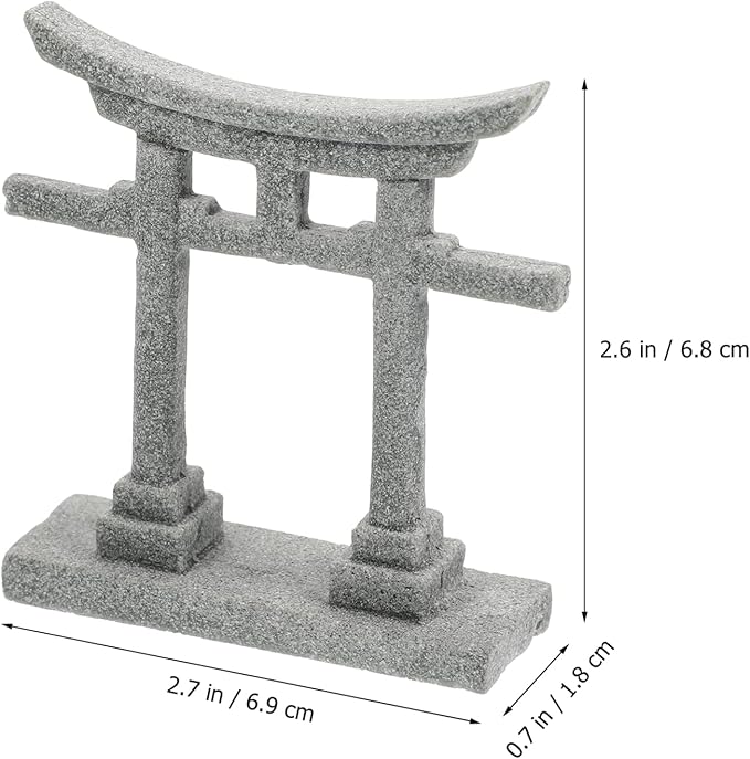 GANAZONO Aquarium Shinto Shrine Fish Tank Torii Gate Micro Landscape Decoration Japanese Shinto for Potted Bonsai Sand Table Flowerpot