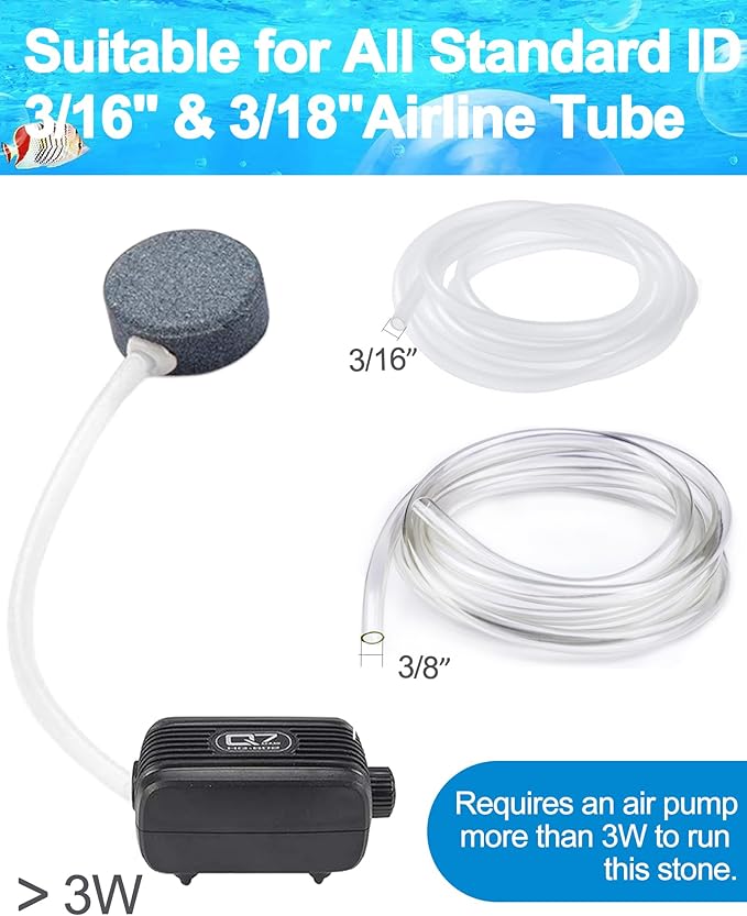 Air Stone for Aquarium Fish Tank, 2 Inch Air Stone Disc Bubbler, Aerator Diffuser with 2 Control Valve, Air Pump Accessories for Nano Buckets Small Ponds Hydroponics and DWC Reservoirs, 4 Pack