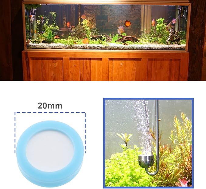The Lord of the Tools 2PCS 20mm Aquarium CO2 Diffuser Ceramic Disc Replacement CO2 Slice Carbon Dioxide Reactor Bubble Refine Slice Aquariums Accessories