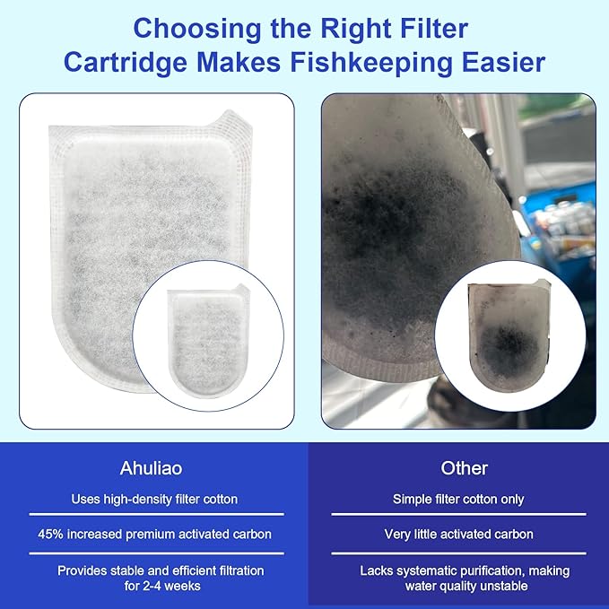 Aquarium Carbon Filter for Tetra Whisper EX, Fish Tank Carbon Filter Cartridges Large for Whisper EX30/EX45/EX70-10 Pack