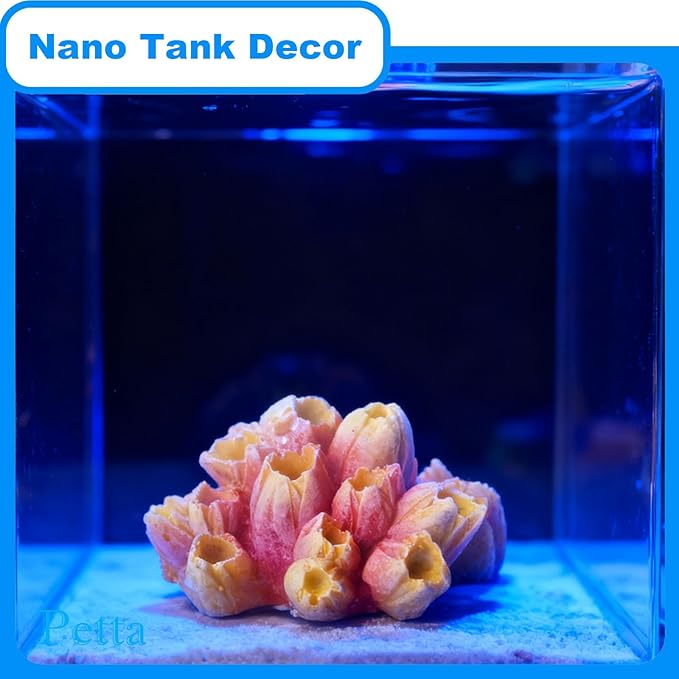 Resin Coral Plant Decorations Artificial Ornament Decor Resin Colorful Coral Reef Decoration Accessories for Betta Fish Tank Aquarium Landscape,Medium,1 Pcs