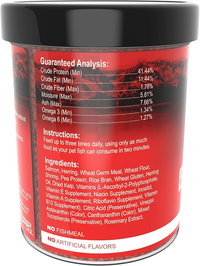 Omega One Super Color Sinking Pellets, 2mm Pellets, 4.2 oz