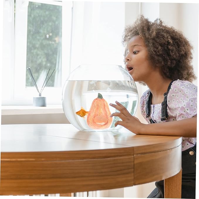 LIOOBO 2pcs Fish and Shrimp Hideout House Fish Tank Cave Lovely Cave Aquarium Halloween Decorations Betta Toys Shrimp Aquarium Supply Glass Decor Resin Hollow Breeding Tank