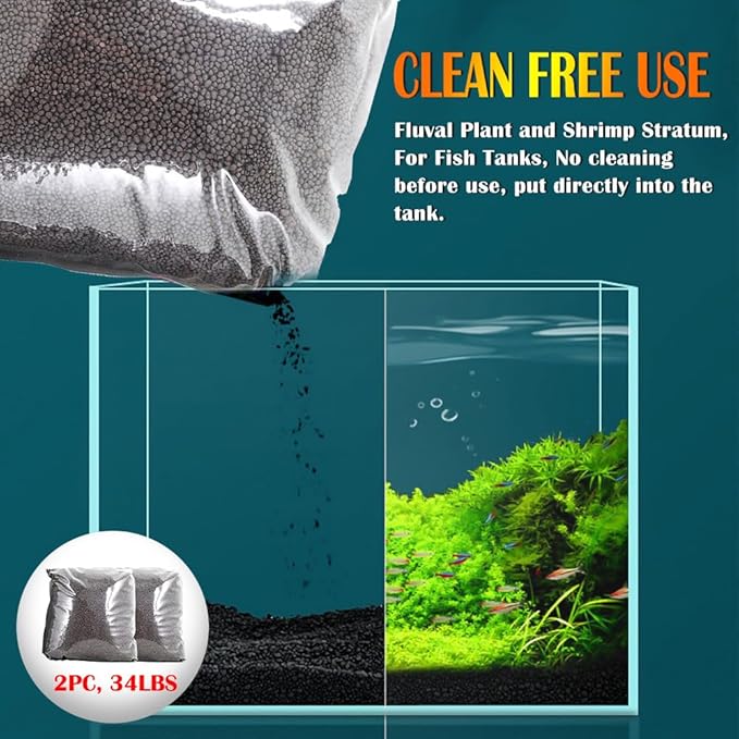 NEZO Aquarium Bio Ceramic Substrate Gravel, 7 lbs, Plant and Shrimp Stratum for Fish Tank