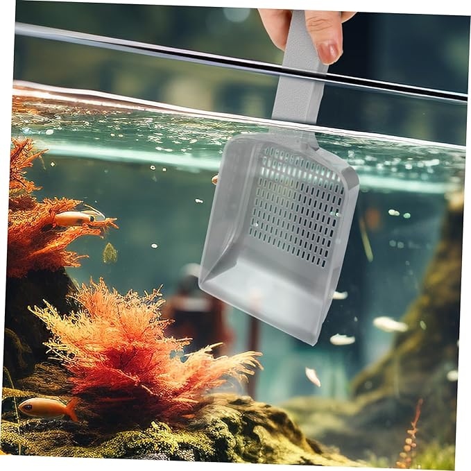 Aquarium Sand Scoop Tool for Fish Tank Cleaning Gray Sediment Removal Shovel Resistant Design for Easy Aquarium Maintenance