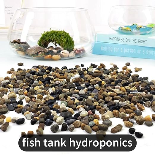 40LB Aquarium Gravel, 1/4" Pea Gravel for Fish Tank, Small River Rocks for Garden Decoration, Landscaping, Vase Filling, Flower Pot Paving（4-8MM）
