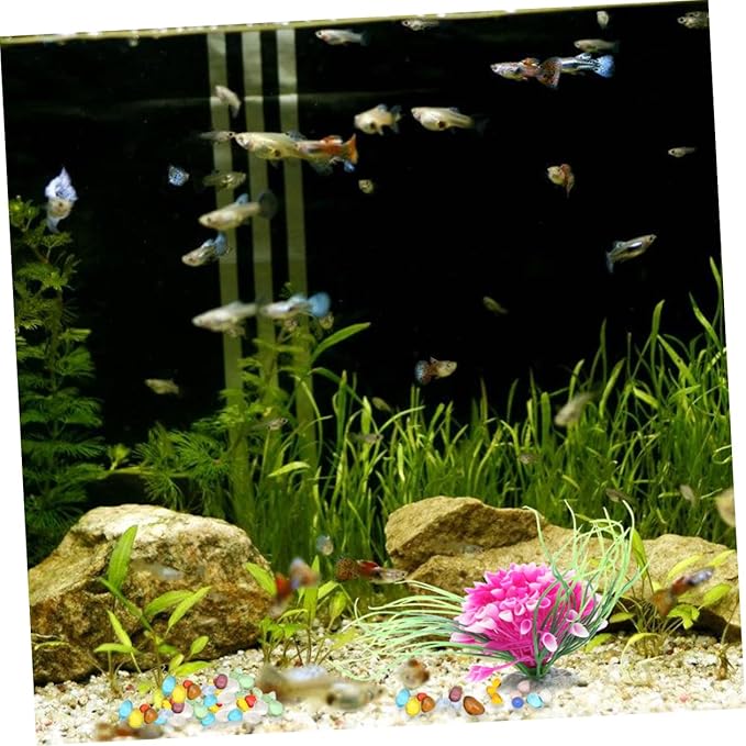VANZACK Aquarium Stone Decor 500g Pack Fish Tank Bottom Stone Ornaments for Freshwater Saltwater Fish Tanks