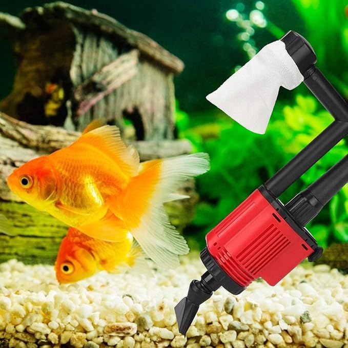 Suxgumoe Fish Tank Filter Bags, 10 Pcs Elasticated Cotton Aquarium Filter Bags for Water Changer Aquarium Battery Powered Gravel Cleaner