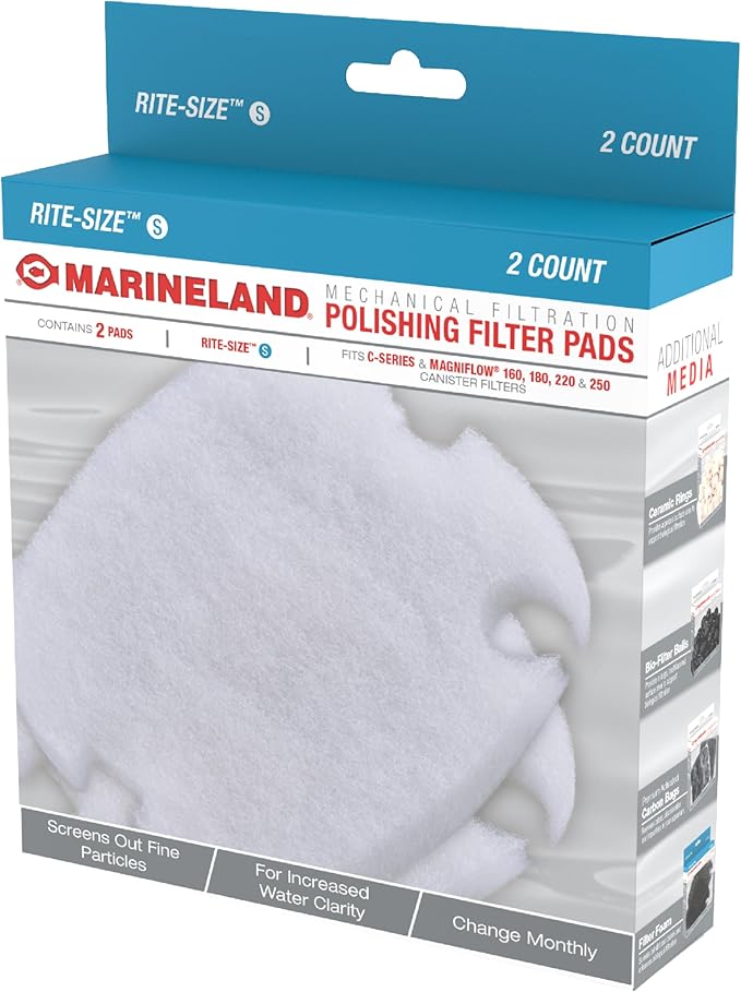 MarineLand Polishing Filter Pads, Mechanical Filtration for Canister Filters