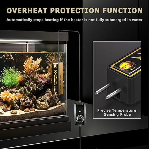 Adjustable Aquarium Heater Aquarium Heater,Submersible Adjustable Fish Tank Heater 300W,Rotatable and Adjustable Temperature Control, Used for 40-80 Gallon