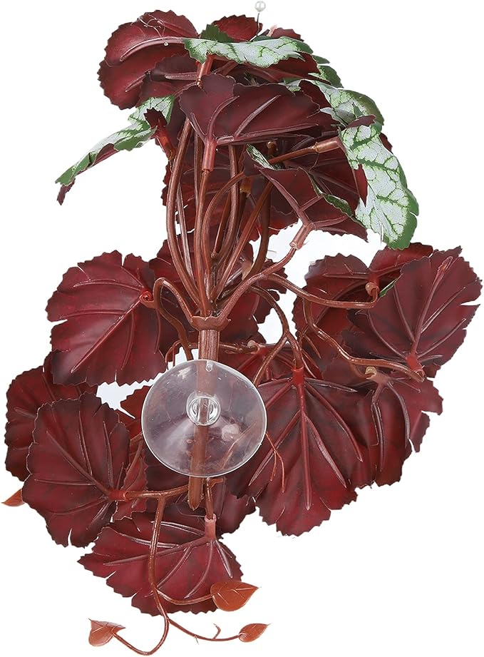 2PCS Artificial Water Plant,Simulation Vine,Lifelike Plastic Leaves Decoration with Suction Cup,Plastic Plant Aquatic Water Grass Decor for Fish Tank (Where Root Leaves)